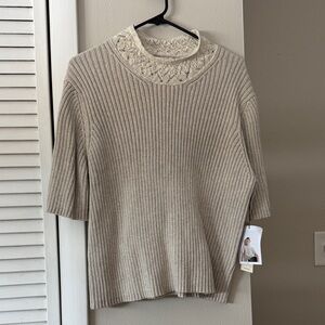 Nation LTD Cream Ribbed Sweater